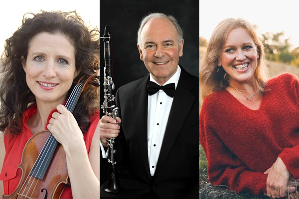 Pianist Anna Tilbrook, violinist Madeleine Mitchell and clarinettist David Campbell perform works by Delius, Elgar, Holst, Maxwell Davies and Birtwistle at JAM on the Marsh.